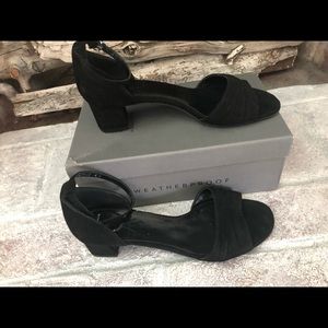 NWT AQUATALIA EDELE suede ankle strap sandal black